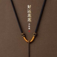 Hand-Braided Rope Men Women Pendant Rope Black Necklace Rope Gold Buddha Gold Jade Pendant Beeswax P