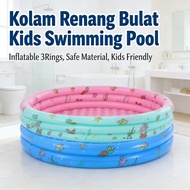 Kolam Mandi Kids 100CM Bulat Kanak 3Rings Inflatable Pool