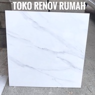 KERAMIK 60X60 PUTIH MOTIF CARARA (GLOSSY)/ KERAMIK LANTAI PUTIH GLOSSY