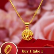 Gold Chain 916 Gold Necklace for Women Jewellery Birthday Wedding Gifts Pendant Chain Jewellery + Adjustable Open Ring
