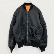 ALPHA INDUSTRIES MA-1 黑色寬鬆上衣/擺TOP，S 碼，古著