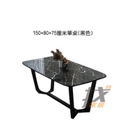 找得 - 小戶型北歐大理石餐桌輕奢現代簡約實木餐桌 230015 單餐桌150CM 黑色大理石 黑色腳