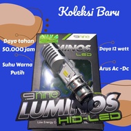 Lampu Led Depan Motor H6 Ls2 Ls3 Laser Luminous Double Color White Yellow