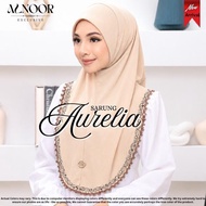 Alnoor Tudung Sarung Aurelia Cotton Ribbed Sulam Crosia Labuh Awning Soft Ironless Jilbab Instant