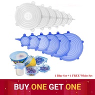(Buy 1 Get 1)  Silicone Stretch Lids, 6 Different Sizes Silicone Lids Safe Food Grade Silicone to Meet Most Container, Microwave Cover for Food Storage, Silicone Can Cover
