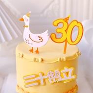Goose Birthday Cake Topper Acrylic 30th Baby Shower 30 Days Party Cake Decoration Anniversary Photop