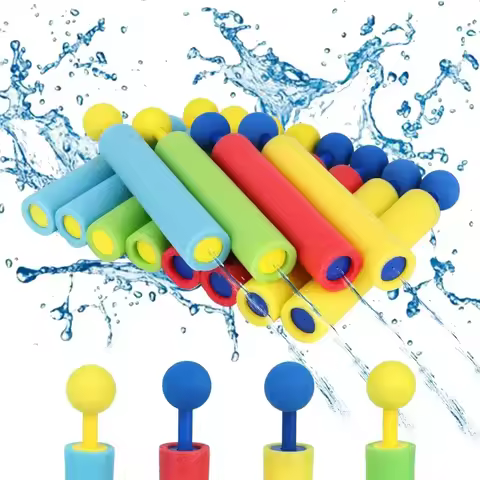 4pcs Water Blaster Water Guns for Kids Shooter Portable 4 Colors 30ft Range Children Foam Water Gun 