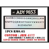 NUMBER PLATE STICKER 1pcs