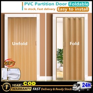 Accordion Sliding Door PVC Folding Door Kitchen Partition Divider Bathroom Door Indoor Track Door