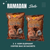 2 PACK X 30 SACHETS MALAYSIA KOPI ELEPHANT BEAN AA KOPI-O-BAG (麻坡咖啡才记434传统大象黑咖啡30袋装)