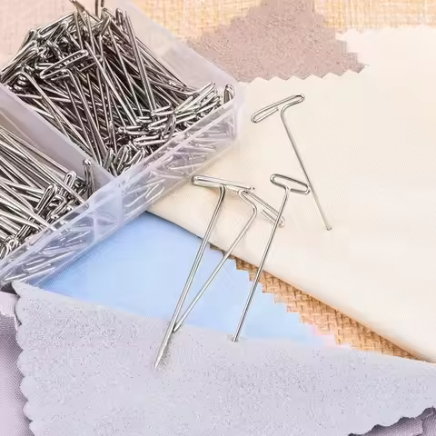 27/32/38/45/51/53mm Long Silver T Shape Needles Pin for Wigs on Mannequin Head Hair Weaving Tools Sa