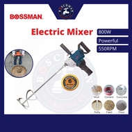 BOSSMAN Electric Mixer Electric Cement Paint Concrete Hand Mixer Blender Machine H/Duty Mesin Pengadun Simen 800W 550RPM