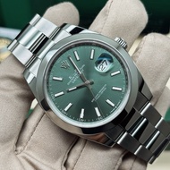 Full Set 41mmROLEXL Log Type Mint Green m126300- 0019 Automatic Mechanical Men's Watch