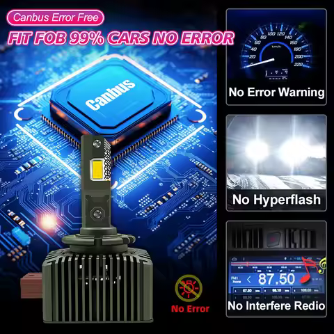 D1S D2S D3S D4S D5S LED Headlight Bulbs 6000K High Power 150W Turbo Fan 3570 CSP Plug & Play for Mot