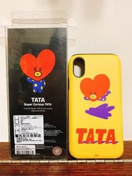 [*二手*] iphone X, XS 造型手機殼 BT21 TATA大圖案 黃底 橡膠硬殼 原價890元