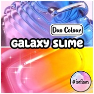 Fonfleurs Slimes 🇸🇬 Duo Galaxy Slime Partition Blue Purple Pink Yellow Two Mix 100ml Clear Children 