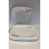 Corelle Poetic Melody (Square Bread &amp; Butter Plate 4pcs)