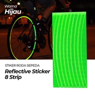 8-strip Reflective Bicycle Wheel Sticker Bicycle Tire List Sticker