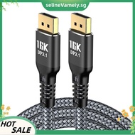 16K Displayport 2.1 Video Audio Cable 8K@120Hz 4K@240Hz 80Gbps HDR Cable for Laptop TV Projector Gam