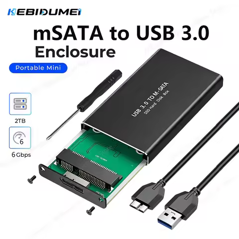 KEBIDUMEI mSATA SSD Case mSATA To USB 3.0 SSD Enclosure External Hard Drive Box Storage Adapter for 