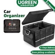 UGREEN Car Boot Organizer 55L Waterproof Foldable Storage Tidy Box Trunk Organizer Bag with Lid Cover Oxford Fabric 1680D for Boot Maintenance Shopping Bags Bottles Hiking Shoes Camping Stuff