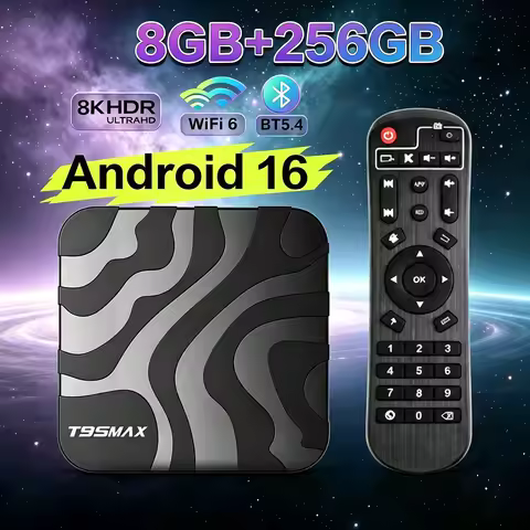 Smart TV Box Android16 T95MAX 8G 256G Allwinner H618 8K Video 5G Wifi6 BT5.4 Google Assistant Stream