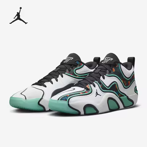 Nike Jordan Tatum 3 Comfortable Versatile Non-slip And Durable Low-top Men's Basketball Shoes White 