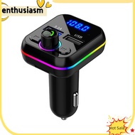 ENT Car Mp3 Music Player Bluetooth-compatible V5.0 Hands Free Call USB U Disk Fm Transmitter Fast Charger