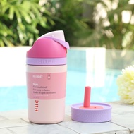 Hilee แก้วน้ำเด็กสแตนเลส 2-in-1 ฝาเปลี่ยนได้ กันรั่ว สำหรับโรงเรียน พกพาง่าย
