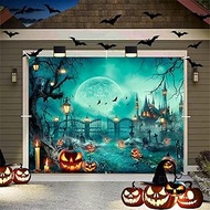 Halloween Garage Door Banner Decorations 7x8ft Large Hanging Halloween Garage Door Cover Scary Backd
