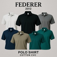 Federer Lakos Men's Plain Collar T-Shirt, Premium Distro Material, 24S CVC Cotton Shirt