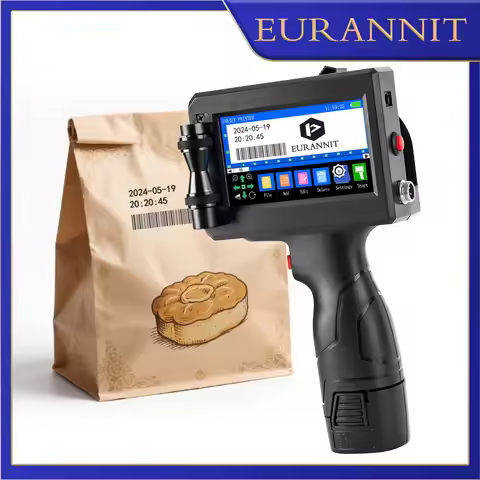 EURANNIT E15 Portable Printer 12.7mm/25.4mm Handheld Inkjet Printer Batch Number Logo Date QR Barcod