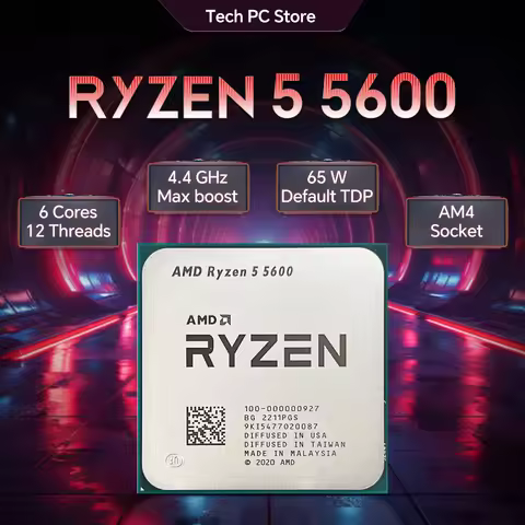 AMD Ryzen 5 5600 3.5GHz 6-Core 12-Thread R5 5600 Socket AM4 7NM L3=32M Processor 65W DDR4 No Fan
