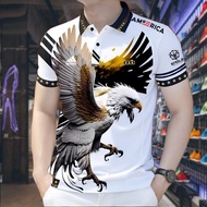 MEN'S POLO SHIRT, EAGLE PRINTED POLO SHIRT FOR MEN