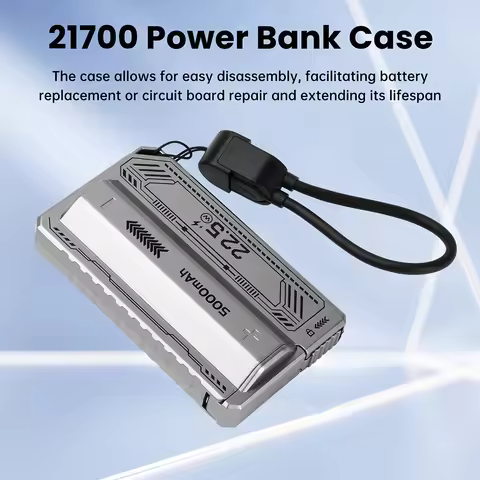 PD 20W Power Bank Casing Fiber Optic Ups Uninterruptible Power Supply For 21700 Lithium Battery DIY