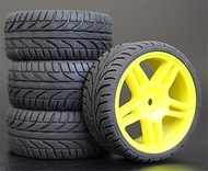 4PCS 1/10 Rubber Tire RC Racing Car Tires On Road Wheel Rim, for HSP, for HPI, Part Diameter 65mm 94