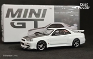 Mini GT  (1:64)  Nissan Skyline GT-R R34 V-Spec II N1 White with Carbon Hood  (No.501)