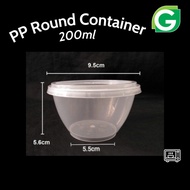W2 / FC200 - FELTON PP Round Container 200ml / Bekas Makanan Dessert Bulat 200ml