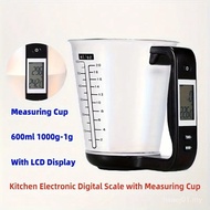 600ml Smart Measuring Cup with Thermometer | 6 in 1 Unit Conversion (Pound/Gram/ml/oz/Cup) | Food Gr
