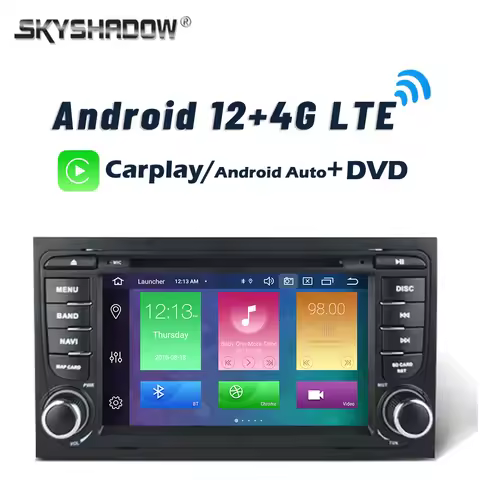 DVD Carplay DSP 4G LTE Android 12.0 8Core 8G +128G Car Player GPS RDS Radio Bluetooth 5.0 Wifi For A