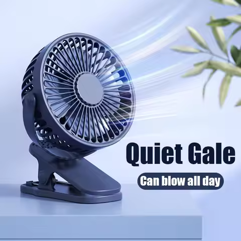 USB Rechargeable Table Fan Clip-on Type Portable Mini Desk Fan 360 Degree Rotation Adjustable Clip-o