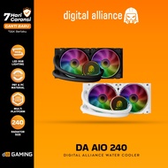 Aio Digital Alliance 240 Liquid Water Cooling CPU All-In-One PC Cooler Fan Processor ARGB LCD White/Black