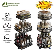 Comfort Haven Furniture Co. Dapur 360° Boleh Putar Rak Rempah Simpanan Botol 1-3 Layer 6.5-59cm（H）