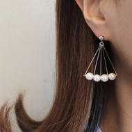 Peacock tail pearl drop earrings 925. silver / korea korean fashion accessories jewelry jewellry ite