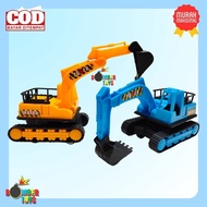 Mainan anak Mobil Keruk konstruksi excavator traktor Pull Ba
