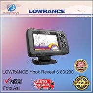 LOWRANCE HOOK REVEAL 5 83/200 HDI ROW FISH FINDER GPS LAUT BASE MAP