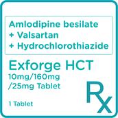 EXFORGE Exforge HCT Amlodipine 10mg Valsartan 160mg Hydrochlorothiazide 25mg 1 Tablet [Prescription Required]