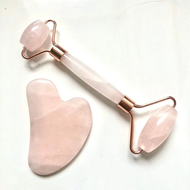 Bộ Đá Thạch Anh - Guasha Massage xoá nhăn + Cây Lăn Massage Nâng Cơ Bằng Đá Tự Nhiên