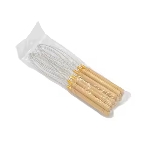 40 pcs Professinal 2.9mm nano ring needle threader wood Loop Pulling Needle Wood Handle Needle Feath