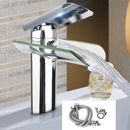 Chrome Solid Brass Glass Faucet Waterfall Bathroom Kitchen Basin Sink Mixer Tap